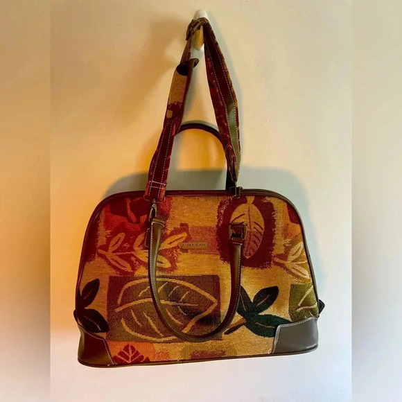 Vintage American Trunk & Case Tapestry 90s travel‎ bag Weekender EUC! - Picture 1 of 13